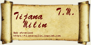 Tijana Milin vizit kartica